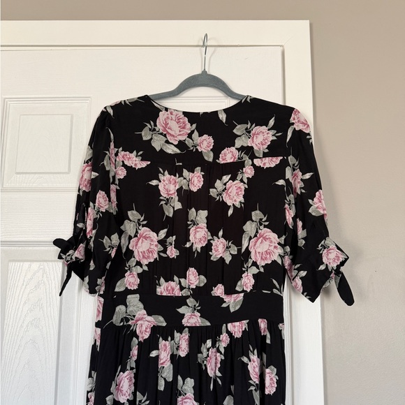 Free People Floral Button Down Midi Maxi Dress Flowy Boho Summer - Picture 9 of 13